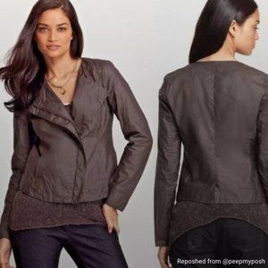 Eileen Fisher Waxed Moto Jacket - S